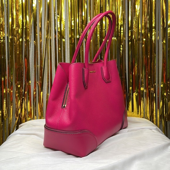 Michael Kors Mercer Corner Kors Studios Satchels Ultra Pink Medium Leather Bag - Picture 3 of 9